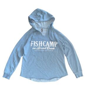 Fishcamp On Broad Creek Hilton Head Island Hooded Pull Over Sweater Size Small